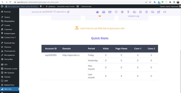 Плагин статистики для WordPress