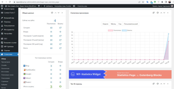 Плагин статистики для WordPress
