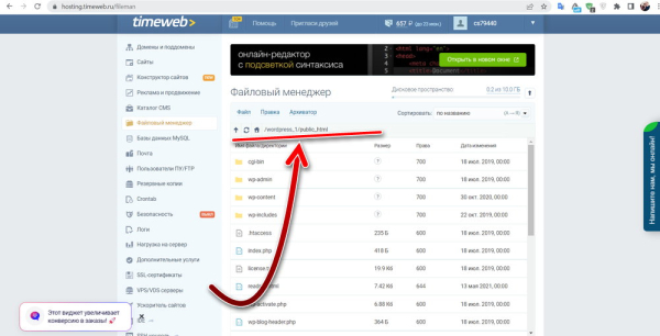 Как создать файл в корне сайта WordPress Как создать файл в корне сайта WordPress