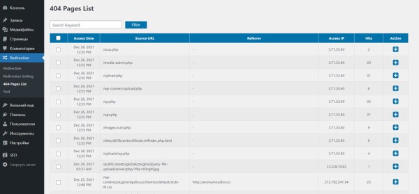 Как сделать редирект в WordPress плагином All In One Redirection