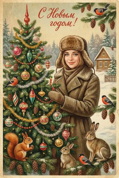 
Нейросети и промты для создания новогодних открыток
