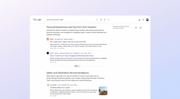 
Google начал тестировать Web Guide — ИИ-навигацию по поиску
