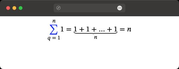 Как написать математическую сумму?