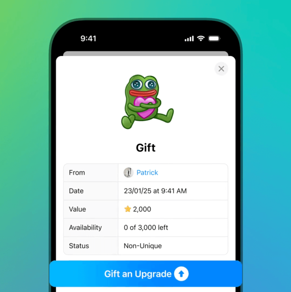 Telegram добавил темы на основе подарков — а ещё упростил их апгрейд и оценку
Telegram добавил темы на основе подарков — а ещё упростил их апгрейд и оценку